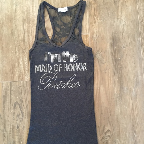 "I'm the maid of honor bitches" grey tank - Picture 1 of 4